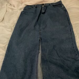 Boohoo Blue Denim Skirt